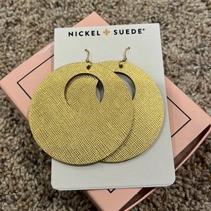 NIB NICKEL & SUEDE EARRINGS